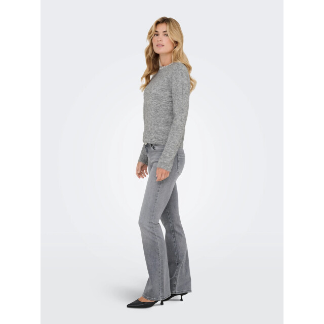 Jacqueline de Yong alva life l/s embellish pullover 15351917 medium grey melange 06712.949.0010 large