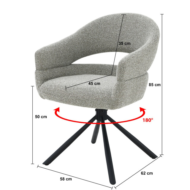 Livingfurn eetkamerstoel linn set van 2 62x58x85cm 3286061 large