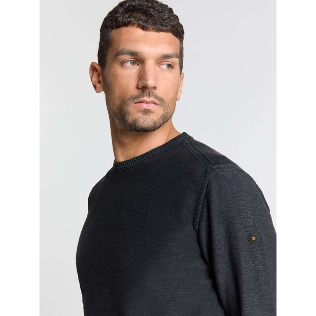 No Excess Pullover crewneck garment dyed + st black N2102-020 large