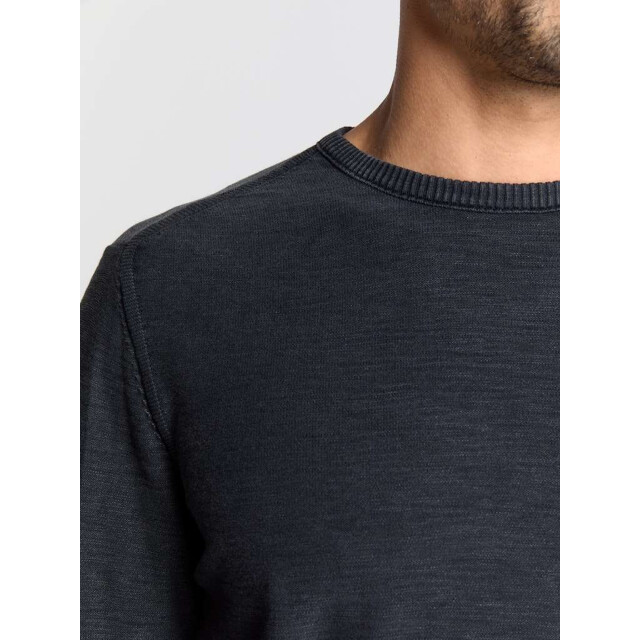 No Excess Pullover crewneck garment dyed + st black N2102-020 large