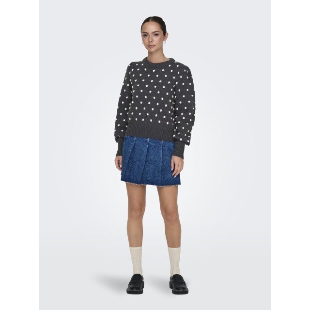 Jacqueline de Yong sigrid life l/s on puff pull knt 15304813 dark grey melange 06712.970.0014 large