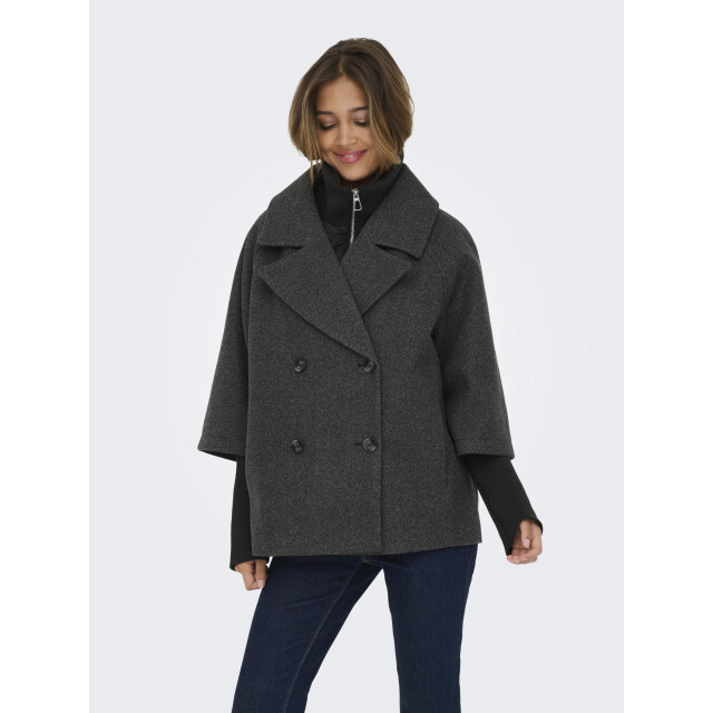 Jacqueline de Yong hannah life short jacket otw hab 15337889 dark grey melange 06111.970.0010 large