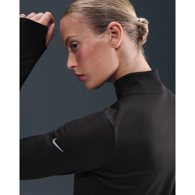 Nike One women's therma-fit 1/2-zip training t-shirt lange mouw dames - 073023_990-L large