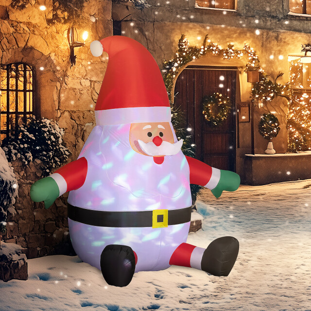 4goodz Oopblaasbare kerstman 180 cm met draaiende discobal verlichting 3288008 large