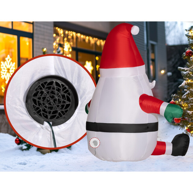 4goodz Oopblaasbare kerstman 180 cm met draaiende discobal verlichting 3288008 large
