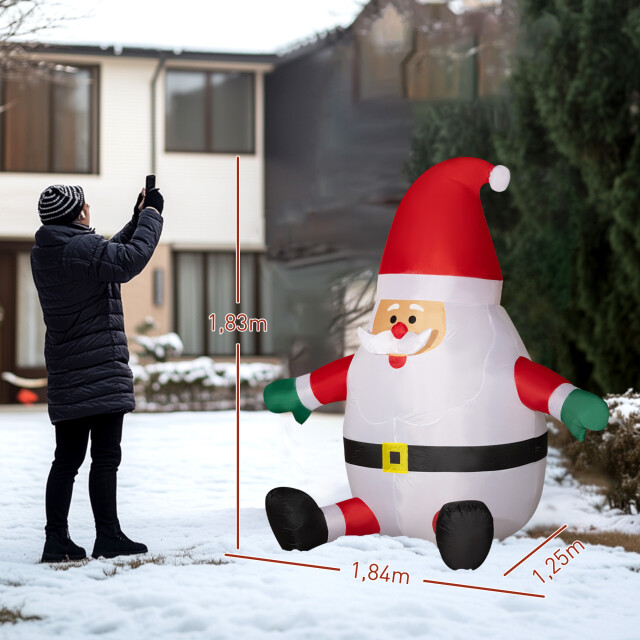 4goodz Oopblaasbare kerstman 180 cm met draaiende discobal verlichting 3288008 large
