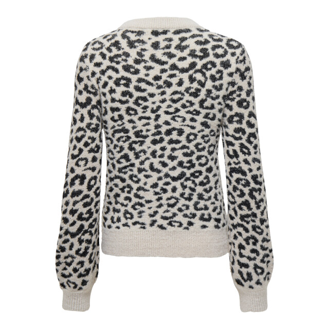 Jacqueline de Yong lorraine animal l/s pullover knt 15292890 cement black/leopard 06712.849.0113 large