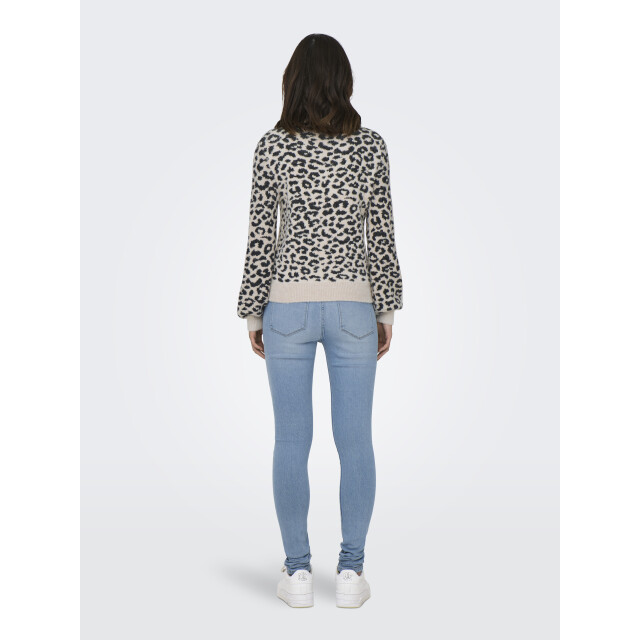 Jacqueline de Yong lorraine animal l/s pullover knt 15292890 cement black/leopard 06712.849.0113 large