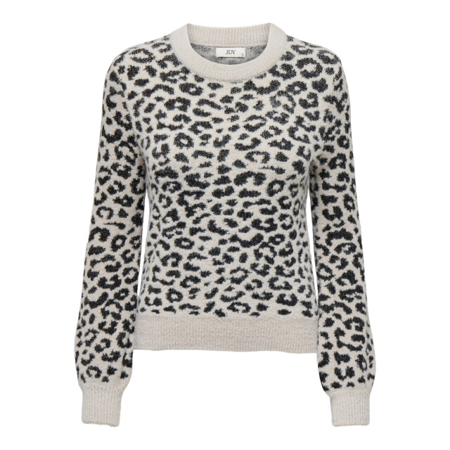 Jacqueline de Yong lorraine animal l/s pullover knt 15292890 cement black/leopard 06712.849.0113 large