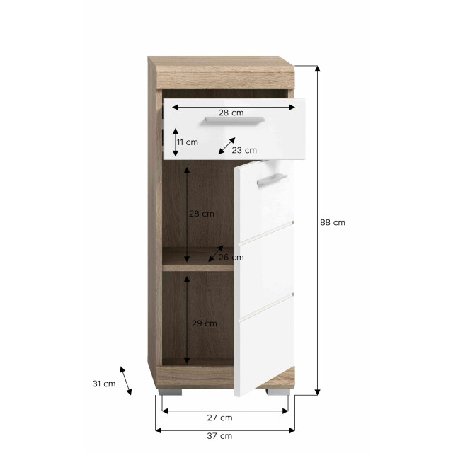 Furnilux Lambada staande kast wit hoogglans mdf tz sonoma nb 3254382 large