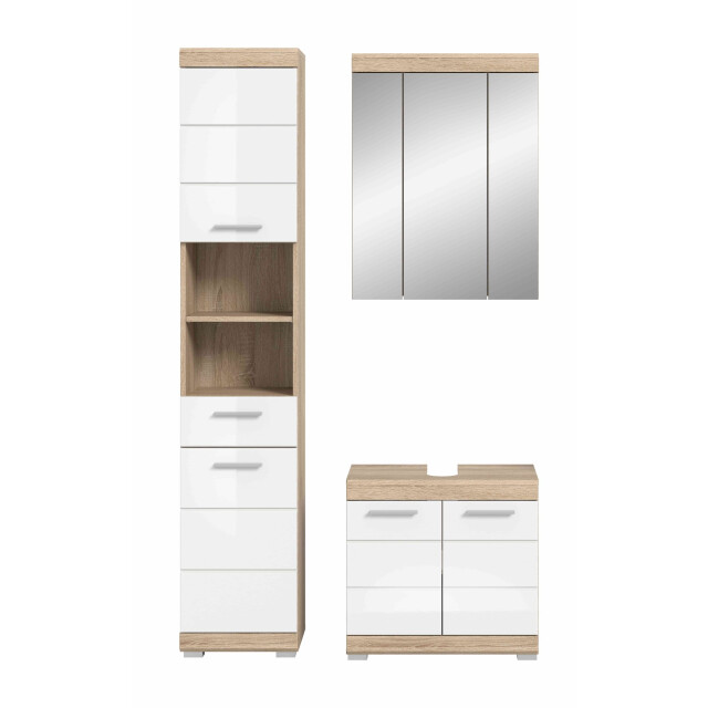 Furnilux Lambada badkamercombinatie wit hoogglans mdf tz sonoma nb 3254461 large