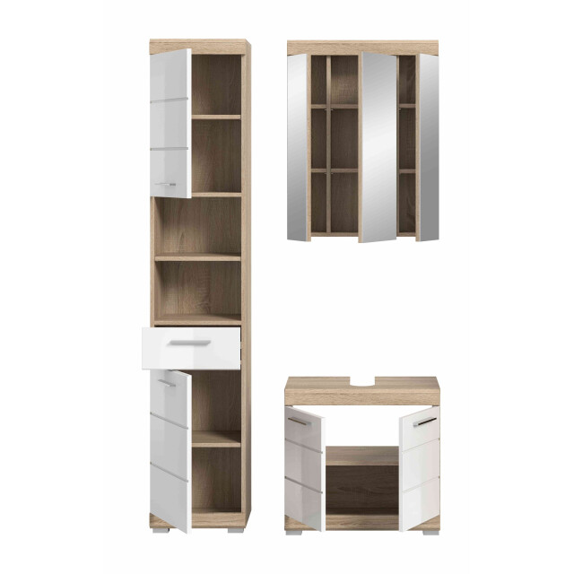 Furnilux Lambada badkamercombinatie wit hoogglans mdf tz sonoma nb 3254461 large