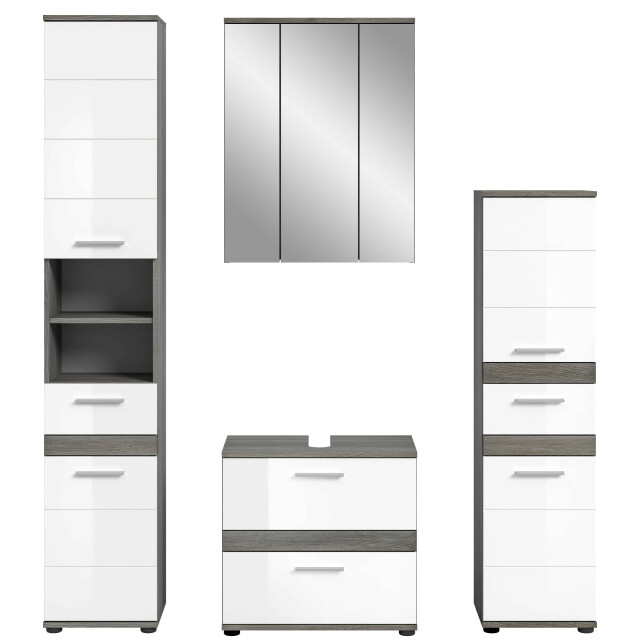 Furnilux Blake badkamercombinatie hoogglans mdf tz rookzilver nb 3254540 large