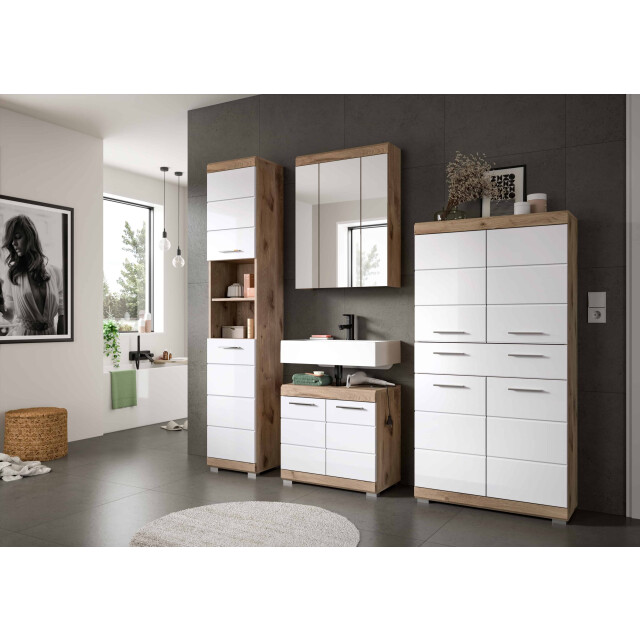 Furnilux Wave badkamercombinatie wit hoogglans mdf tz nox nb 3254683 large