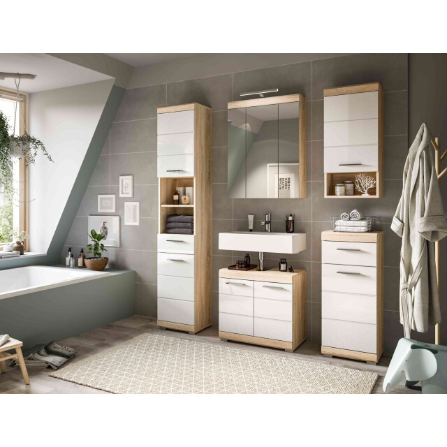 Furnilux Lambada wandkast wit hoogglans mdf tz sonoma nb 3254442 large