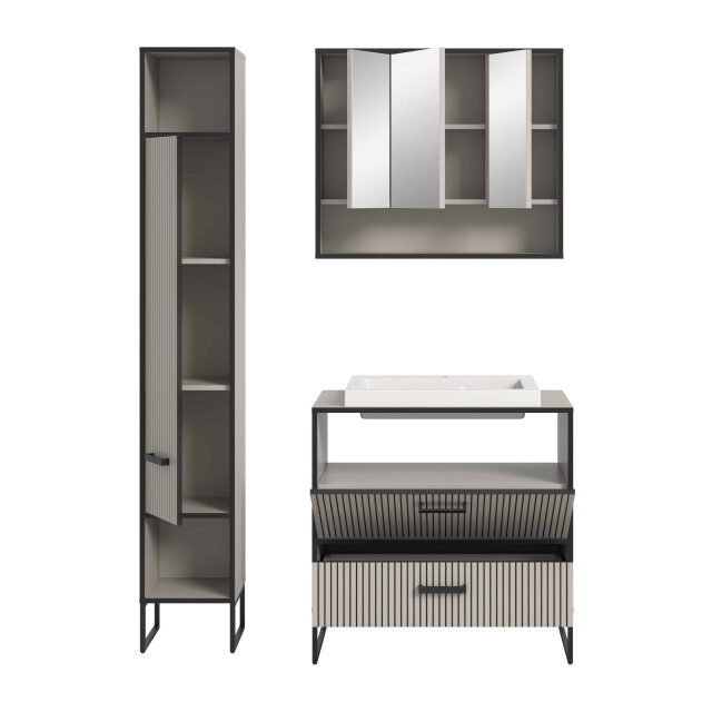 Furnilux Badkamer 3 delen lichtgrijs, crèmekleurig 3254002 large