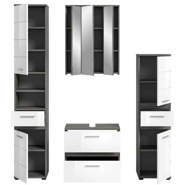Furnilux Blake badkamercombinatie hoogglans mdf tz rookzilver nb 3254540 large
