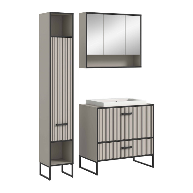 Furnilux Badkamer 3 delen lichtgrijs, crèmekleurig 3254002 large