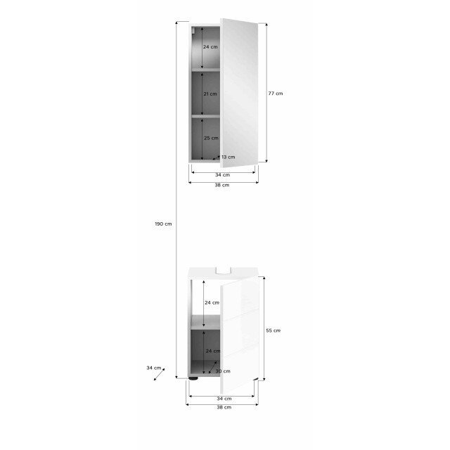 Furnilux Vira badkamercombinatie hoogglans mdf tz 3255979 large
