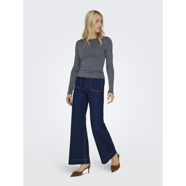 Jacqueline de Yong Jdyplum lurex ls o-neck pullover knt navy 4219.37.0029 large