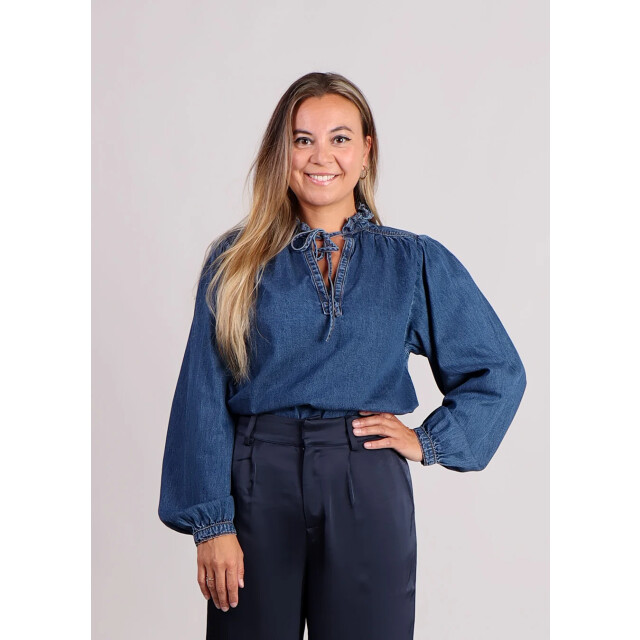 Grace & Mila Salsa blouse strik denim 9604546003272 large