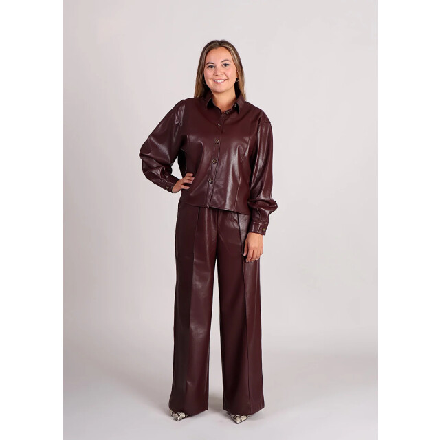 FRNCH Simone lakleren blouse bordeaux 9610159915336 large