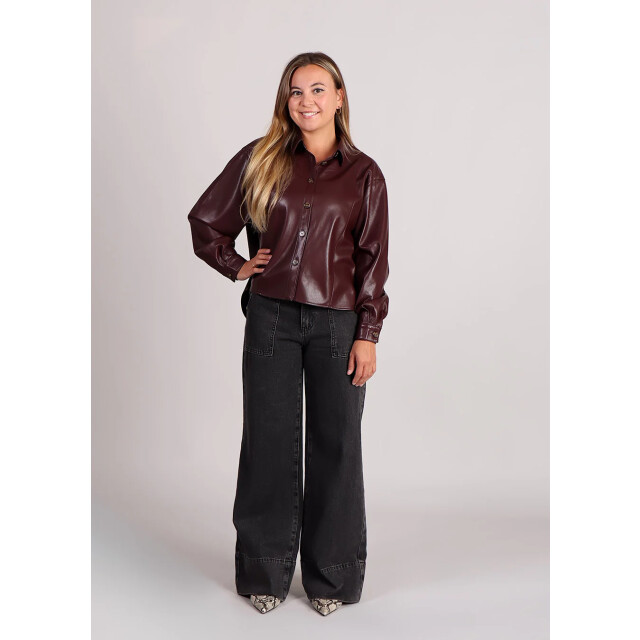 FRNCH Simone lakleren blouse bordeaux 9610159915336 large