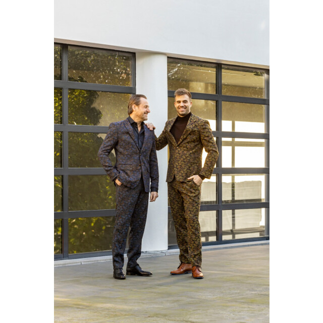 Circle of Gentlemen Regensburg paisley print pantalon stretch kwaliteit 254-60002-684- large