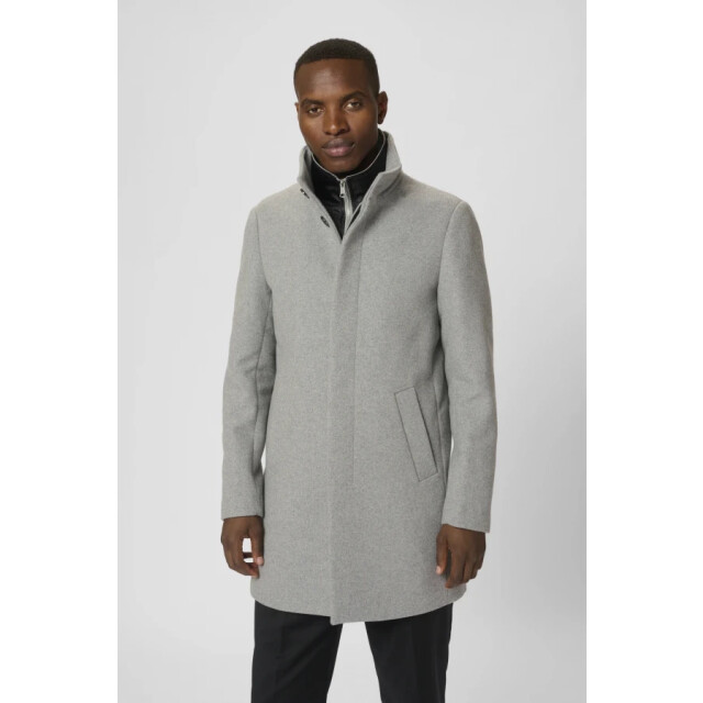 Matinique Harvey n classic wool 300272 light grey melange heren lange jas matini 300272 Light Grey Melange/Harvey N Classic Wool large