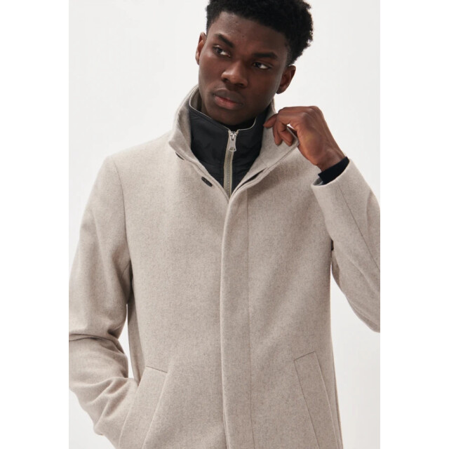 Matinique Harvey n classic wool 160906 simply taupe heren lange jas - matini 160906 Simply Taupe/Harvey N Classic Wool large