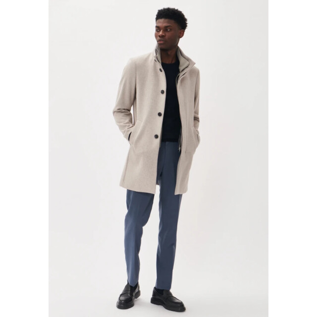 Matinique Harvey n classic wool 160906 simply taupe heren lange jas - matini 160906 Simply Taupe/Harvey N Classic Wool large