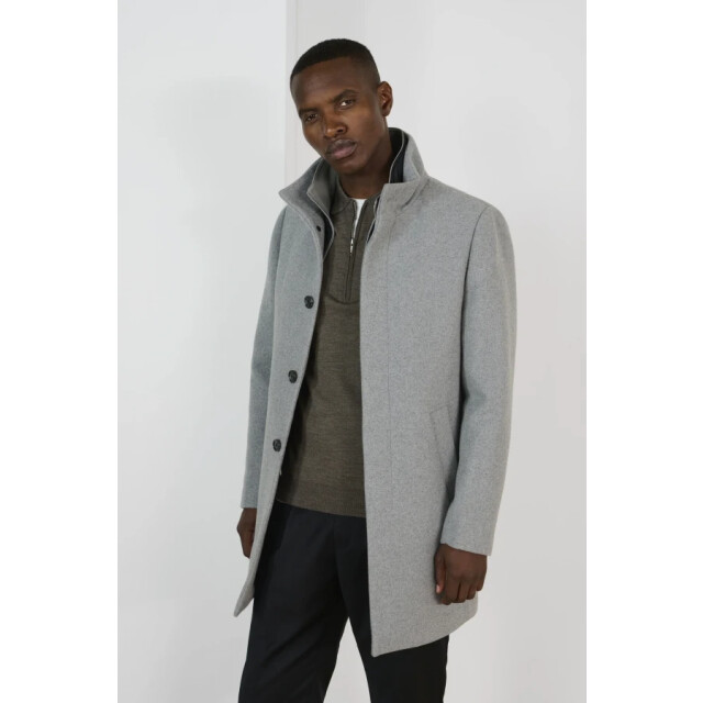 Matinique Harvey n classic wool 300272 light grey melange heren lange jas matini 300272 Light Grey Melange/Harvey N Classic Wool large