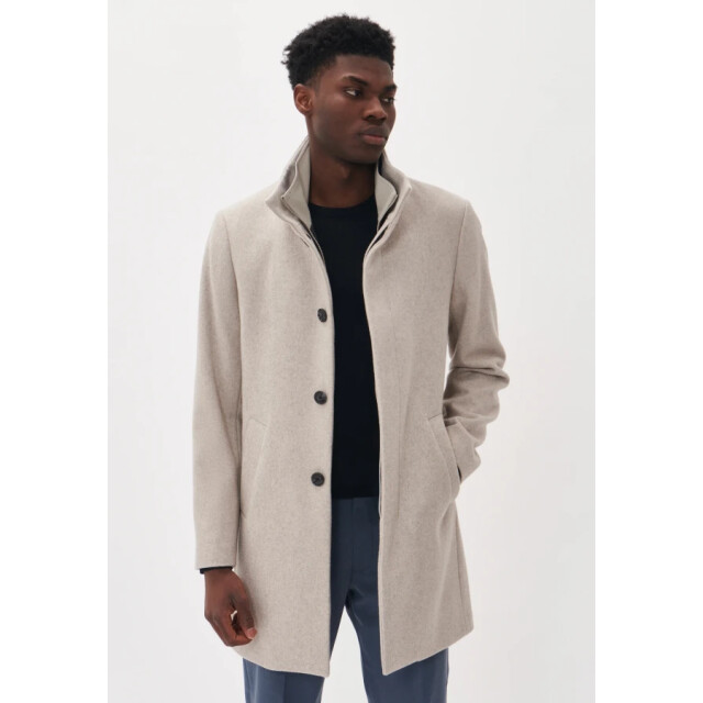 Matinique Harvey n classic wool 160906 simply taupe heren lange jas - matini 160906 Simply Taupe/Harvey N Classic Wool large