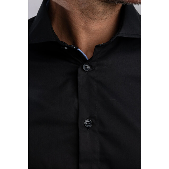 Blue Industry Shirt satin | NICK 1002-BLACK large