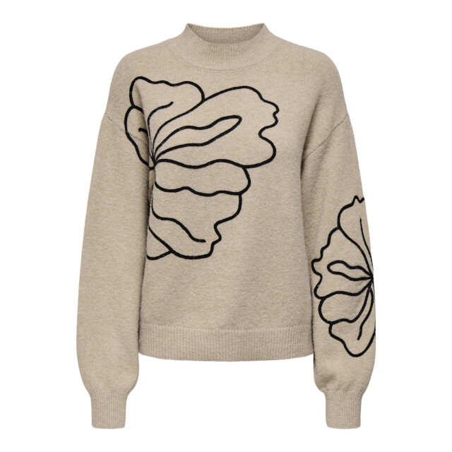 Jacqueline de Yong Jdyjella ls flower pullover knt noos zand dessin 4219.06.0005 large