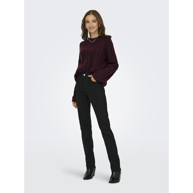Jacqueline de Yong Jdysilja ls hn cable pullover knt bordeaux 4219.47.0013 large