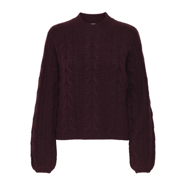 Jacqueline de Yong Jdysilja ls hn cable pullover knt bordeaux 4219.47.0013 large