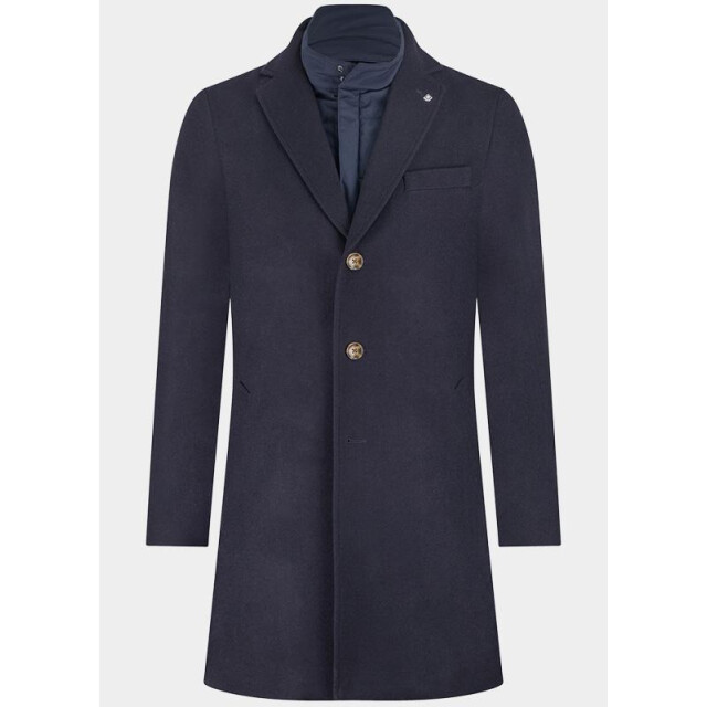 Bos Bright Blue Wollen jas igor wool coat 25301ig43bo/290 navy 199285 large