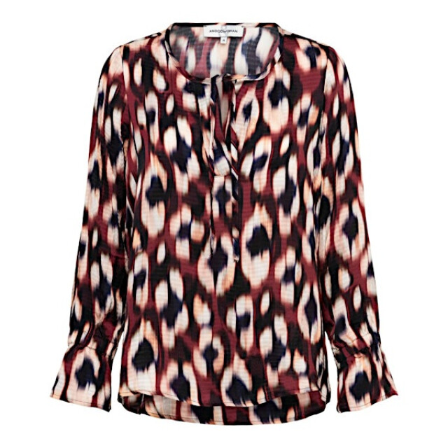 &Co Woman &co women blouse melina faded small wine red Melina Faded - Wine Red large