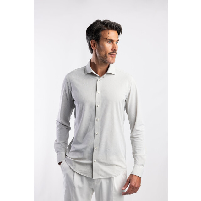 Blue Industry Het contrast microprint overhemd | 6020.52-KHAKI large