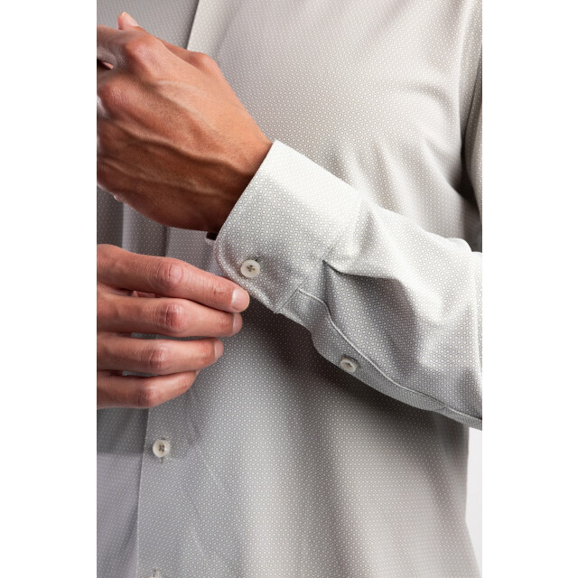 Blue Industry Het contrast microprint overhemd | 6020.52-KHAKI large