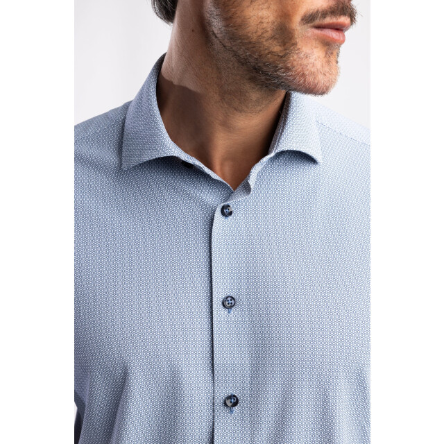 Blue Industry Het contrast microprint overhemd | 6020.52-NAVY large
