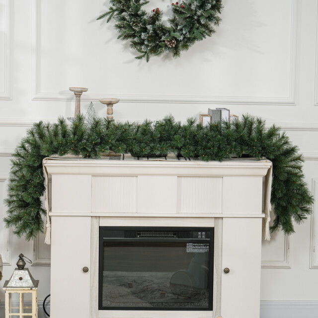 Homcom Guirlande frosted kerstslinger 180 cm met 160 takpunten - 3294116 large