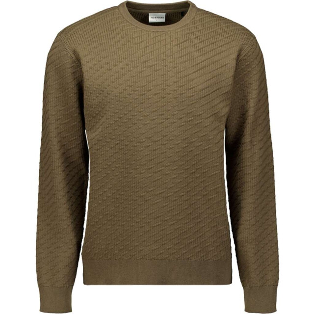 No Excess Pullover crewneck jacquard solid taupe 29230916-044 large