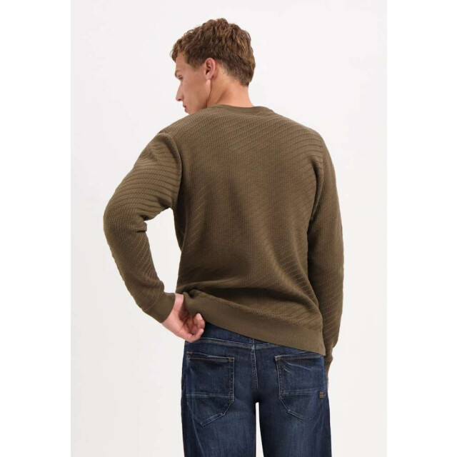 No Excess Pullover crewneck jacquard solid taupe 29230916-044 large