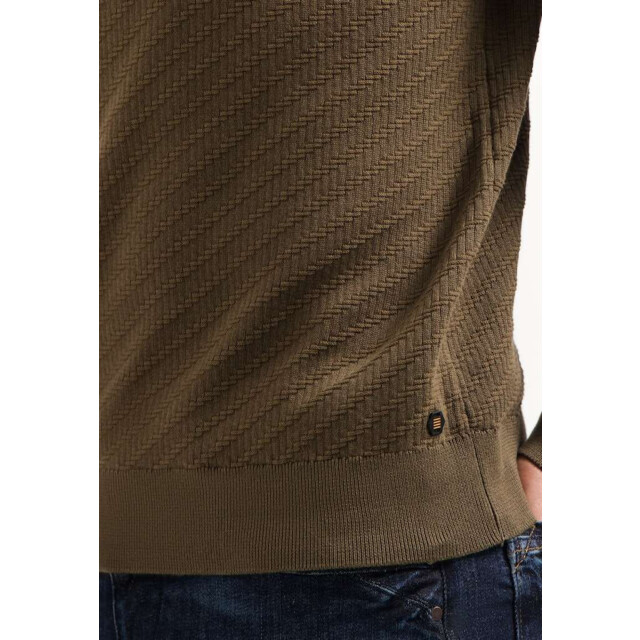 No Excess Pullover crewneck jacquard solid taupe 29230916-044 large