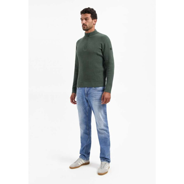 No Excess Pullover half zip rib variation dark green 29230932-052 large
