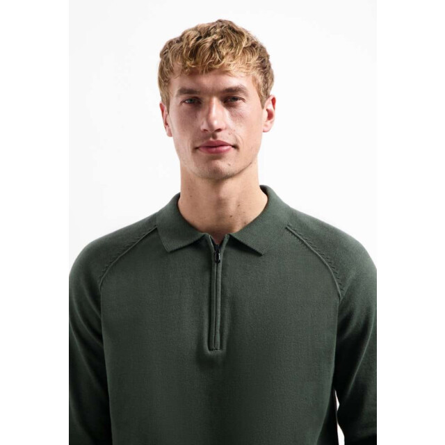 No Excess Pullover polo half zip solid dark green 29230962SN-052 large