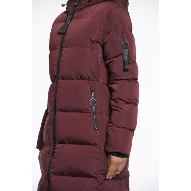 Rino & Pelle long padded hooded coat jade.7002512 chocolate bean 06111.880.0025 large