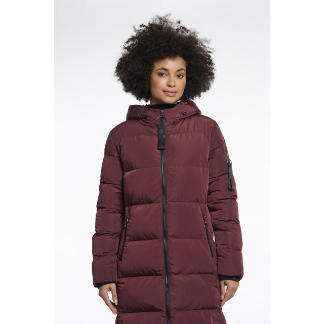 Rino & Pelle long padded hooded coat jade.7002512 chocolate bean 06111.880.0025 large